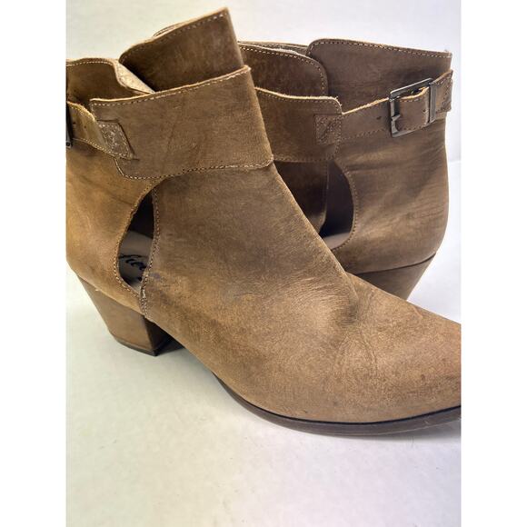 Free People Belleville Suede Leather Ankle Bootie Boots Khaki Brown 30 - Picture 8 of 8